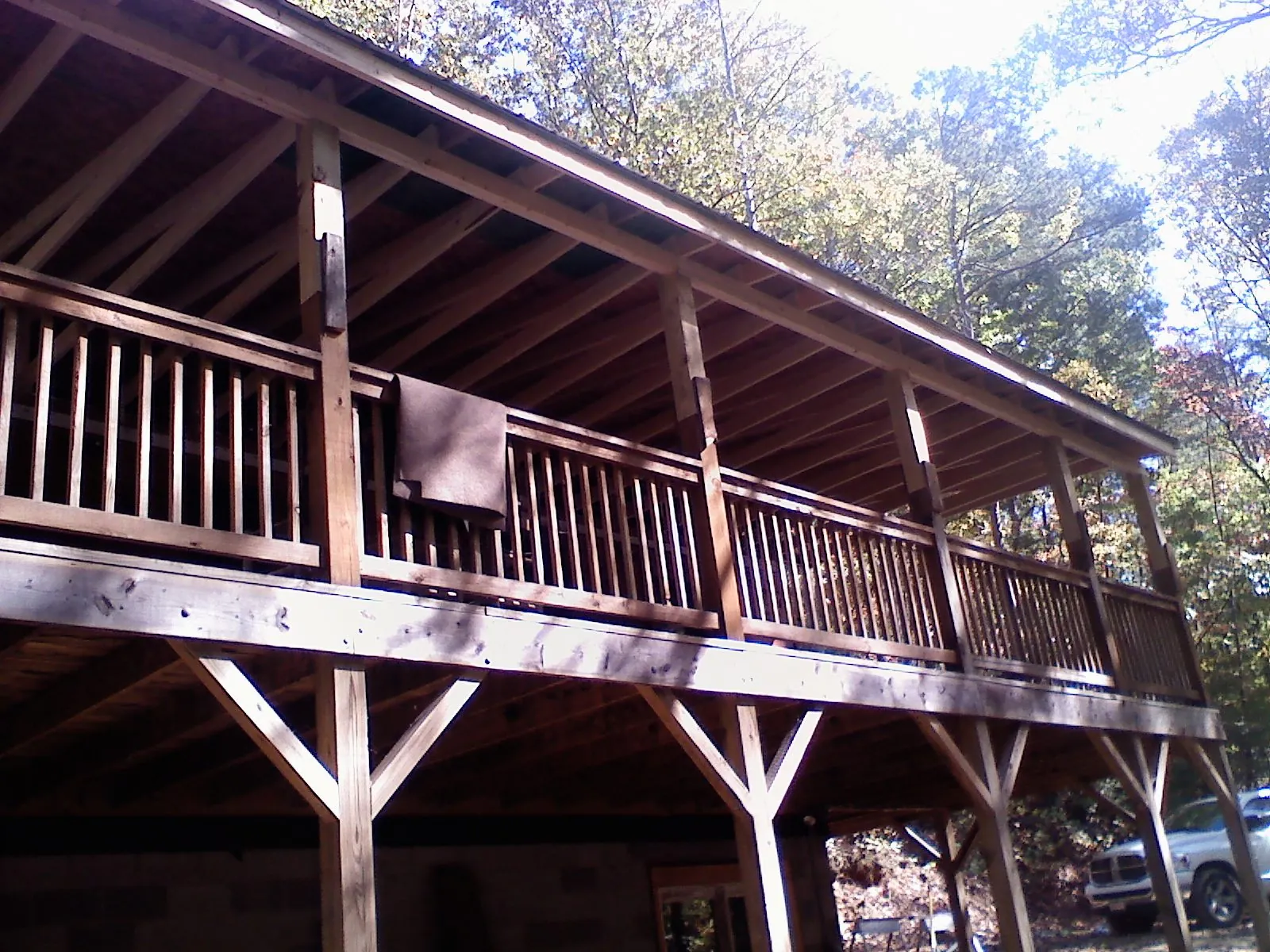 Timber framing under a new elevated porch and deck — Roof Leak Repair in Bethlehem by Roofing Brothers